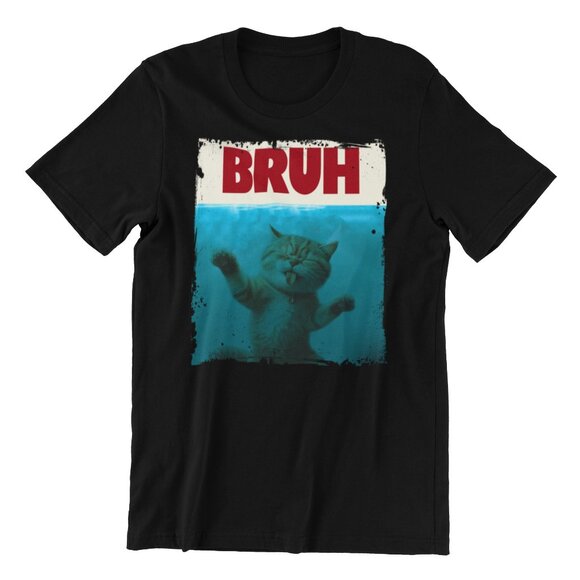 Bruh Funny Cat Meme T-Shirt - Picture 6 of 7